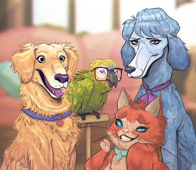 Collective animal picture of the The Goodest Girls, which is a TTRPG based on the US sitcom, The Golden Girls