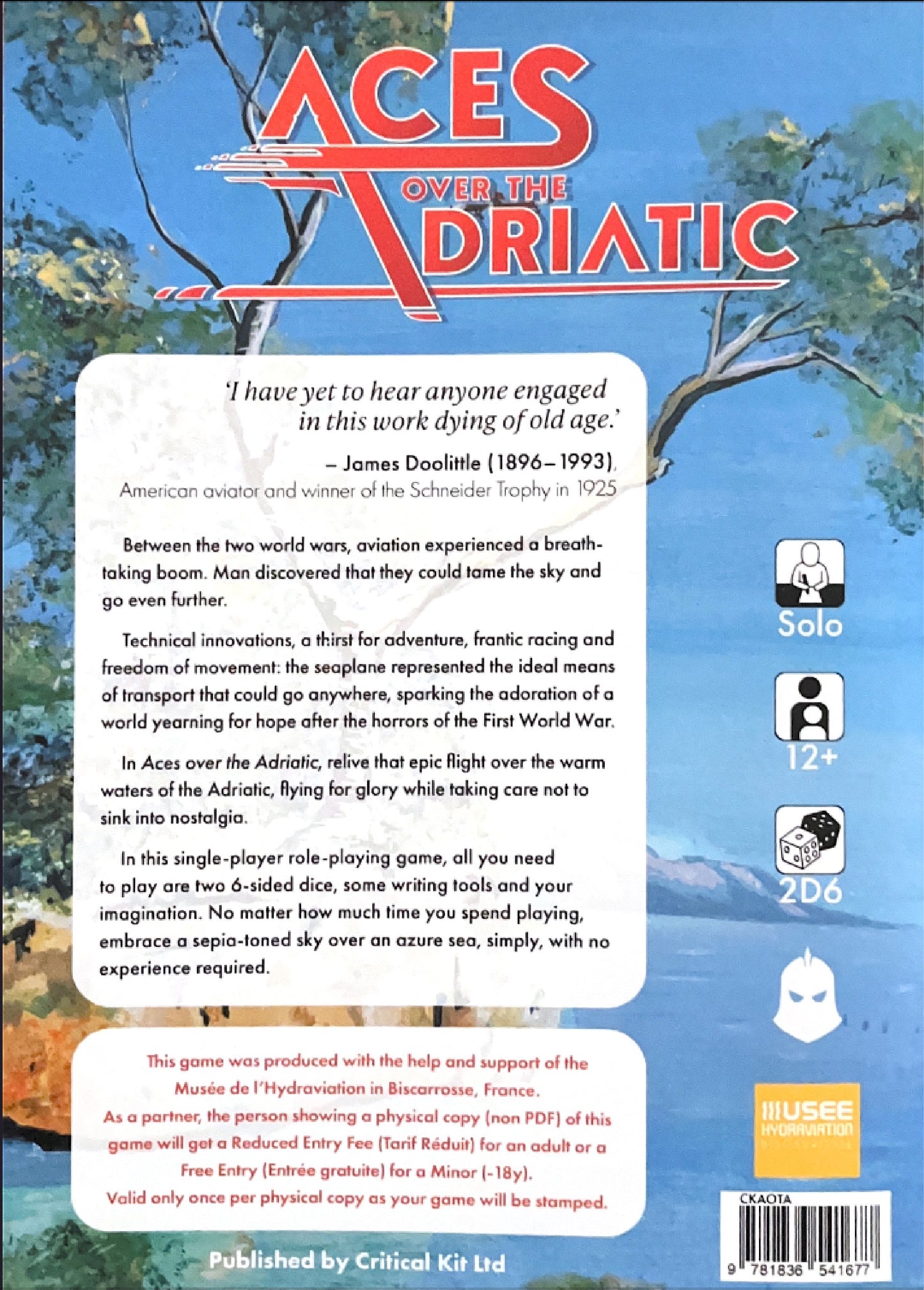 Aces over the Adriatic is a solo RPG based between the two world wars and the advances in aviation.