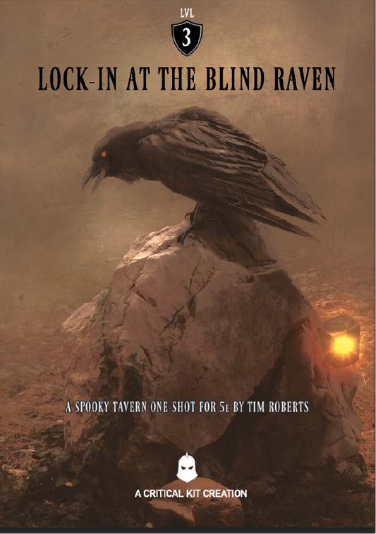 Lock-in at the blind raven, dnd one shot, one shot adventures, one shot dnd, indie rpg, zine rpg