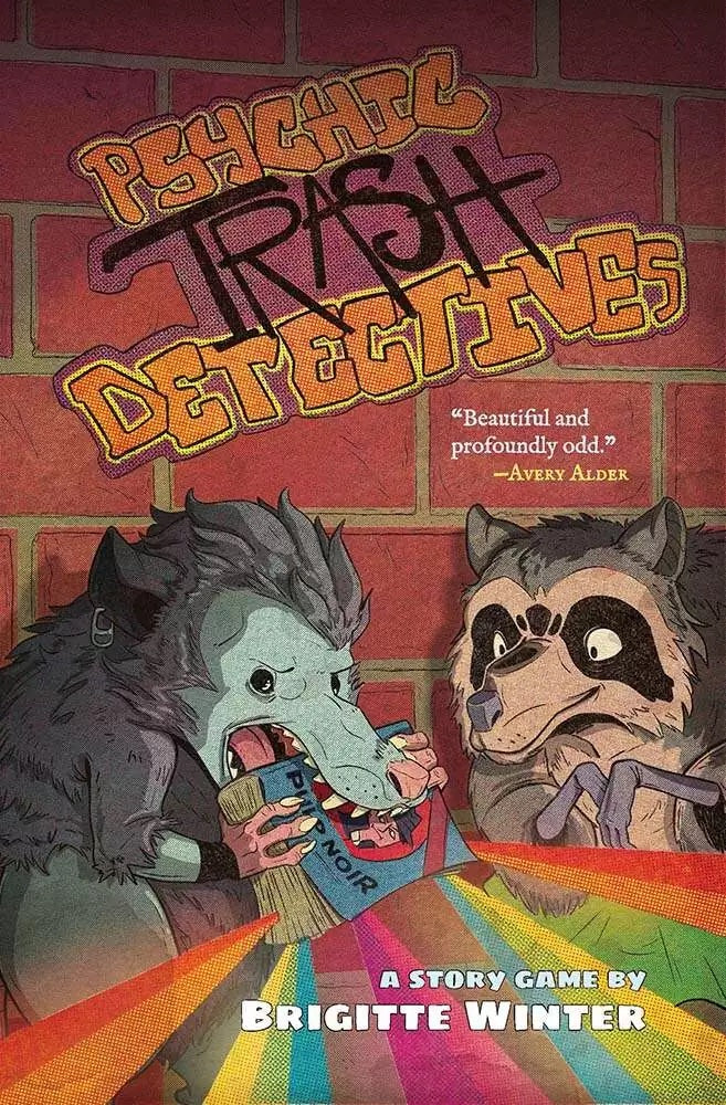 Book cover of Psychic Trash Detectives created by Brigitte Winter of Scryptid Games.