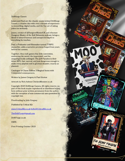 Collection of tabletop gaming books and cards with a dark background