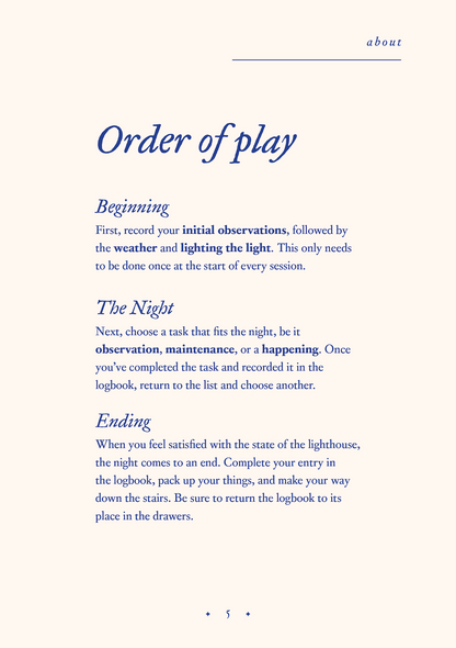 The Lighthouse at the Edge of the Universe, a cosy solo RPG