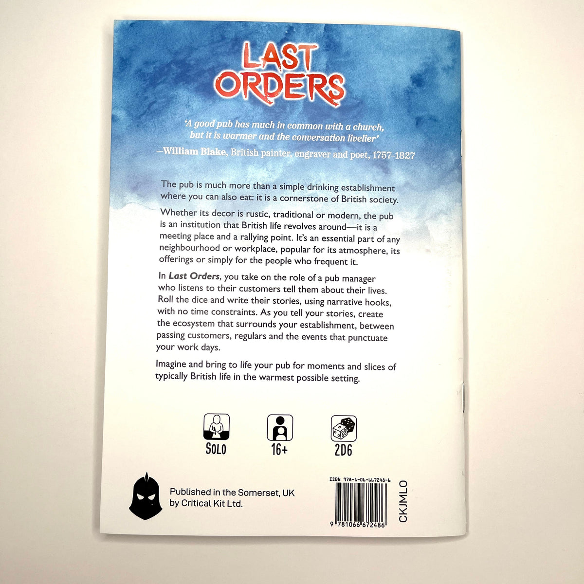 Last Orders - A solo writing game