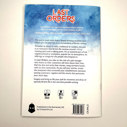 Last Orders - A solo writing game