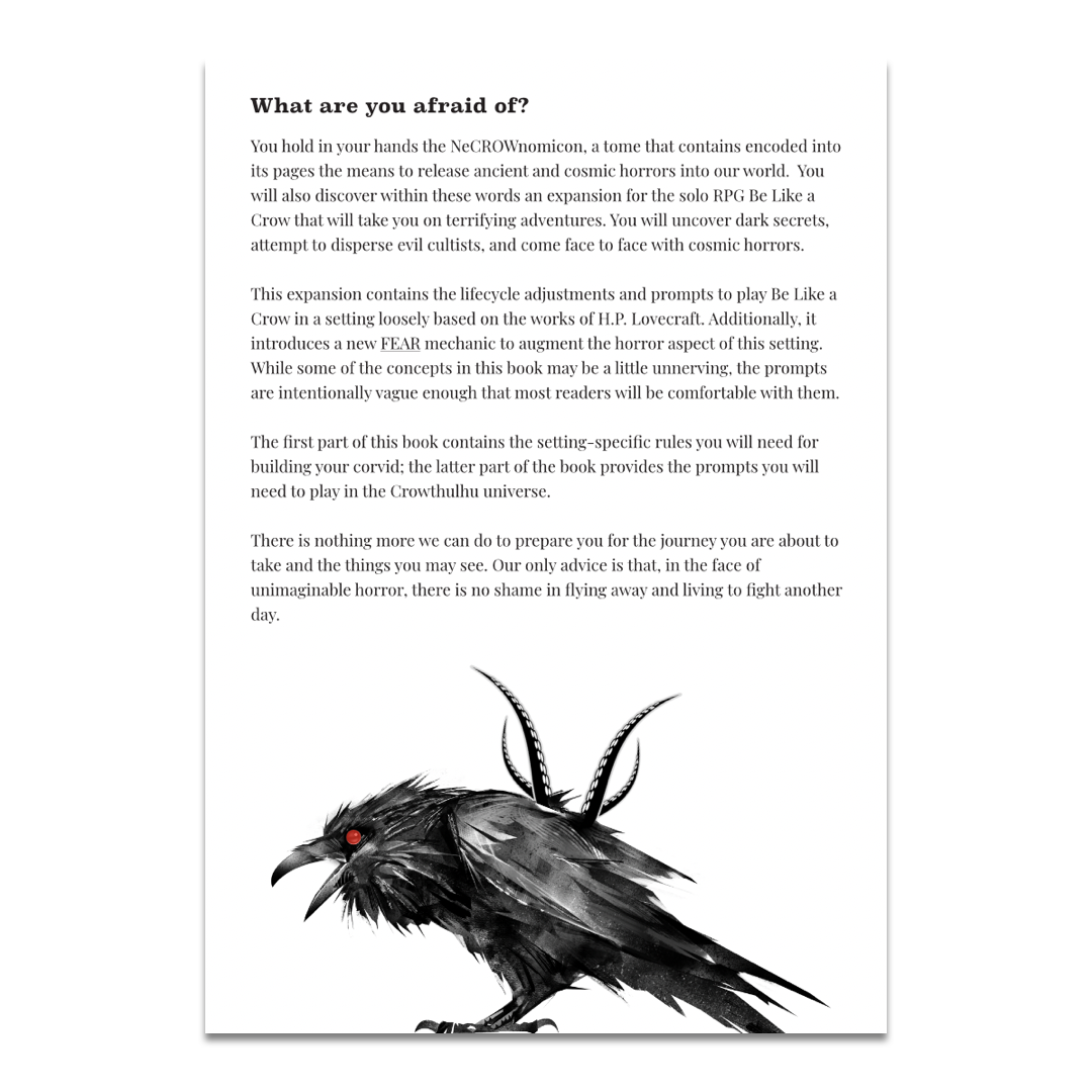 Crowthulhu - a Cosmic Horror Setting for Be Like a Crow (Zine)