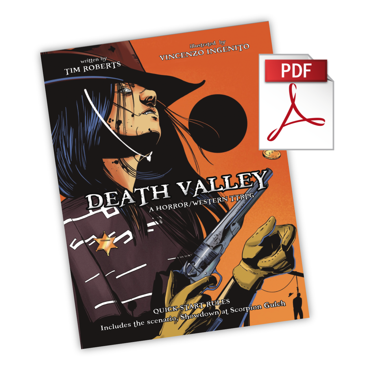 Death Valley a horror western TTRPG based on the Year Zero Engine, where you play the undead.